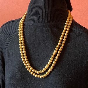 Vintage Monet 2-strand textured gold bead necklace